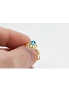 14K жълто злато Аквамарин Пръстен Винтидж vrc004y